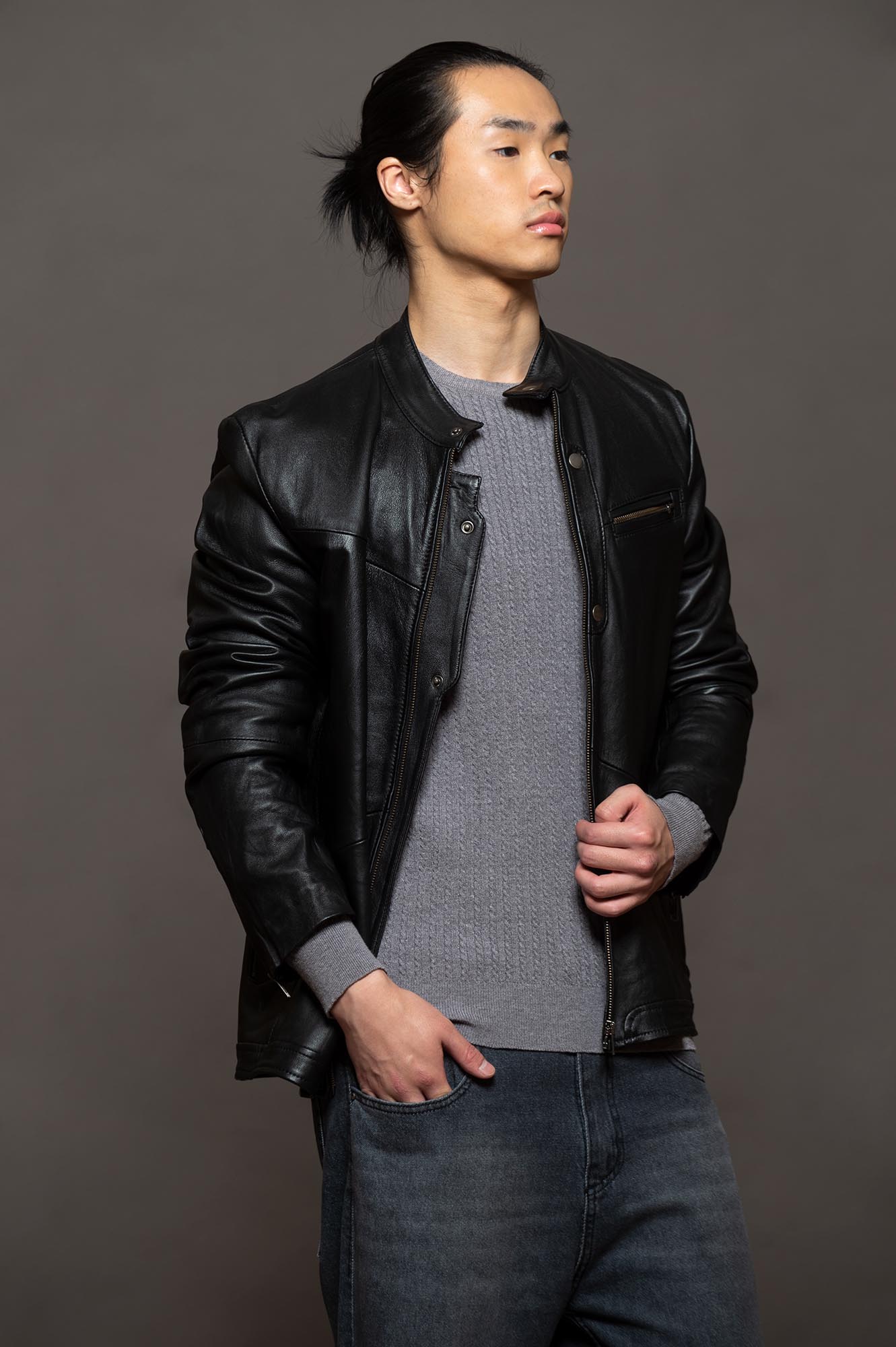 8009NE - CAMPERA CUERO CAMDEN NEGRO